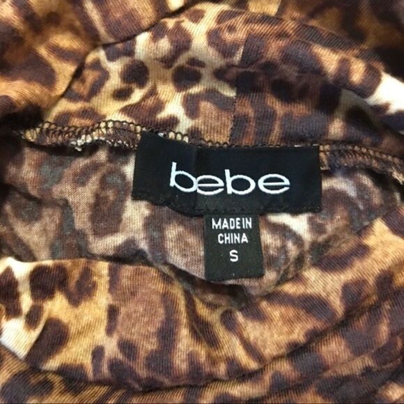 bebe Semi-Sheer Feline Soft Modal Longsleeved Top Size Small - Picture 8 of 10